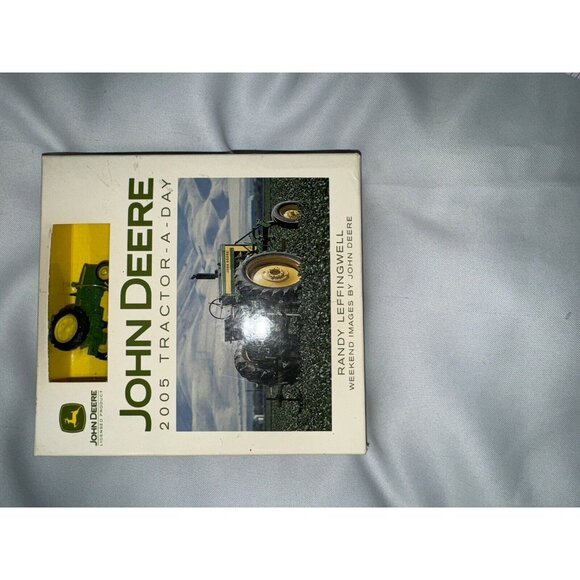 Vintage John Deere Collectible Calendar With Diecast Tractor 2005 Weekend Images - Picture 2 of 3